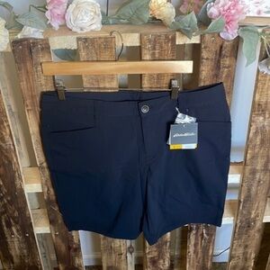 Eddie Bauer shorts woman black flexion hike active performance outdoor NWT Sz 12